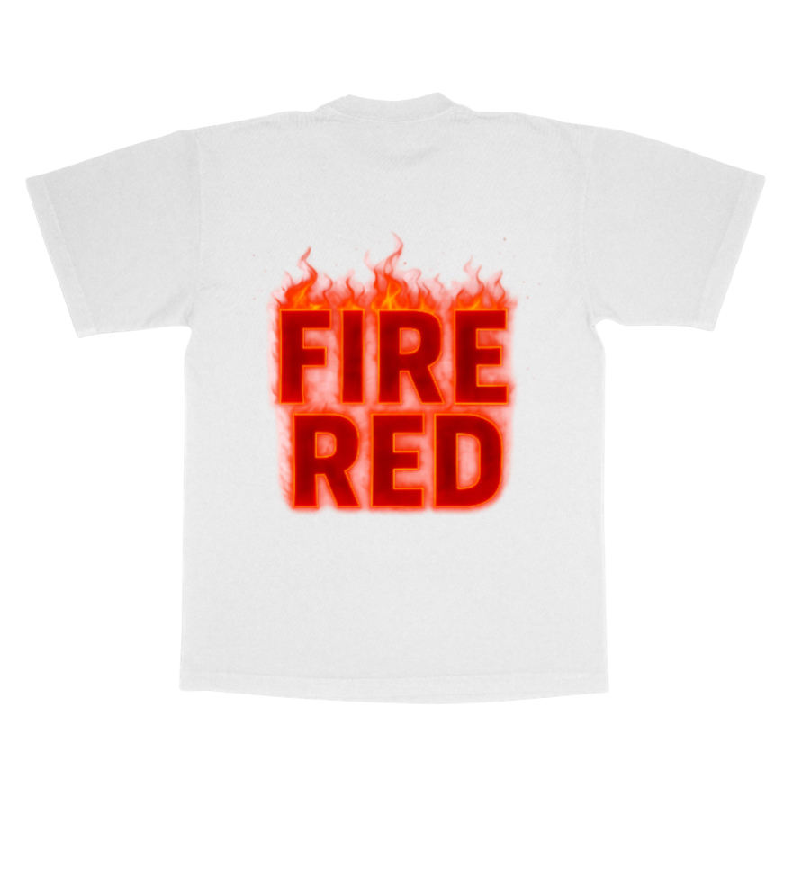 Fire red tee